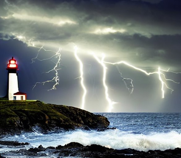 Lighthouse standing strong in severe storm